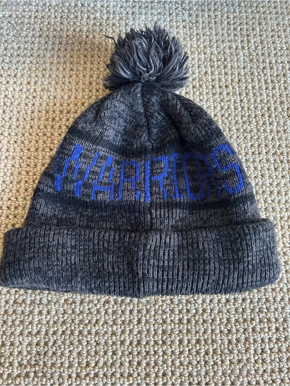 '47 Brand Warriors Knit Beanie in Charcoal with Blue Lettering OS